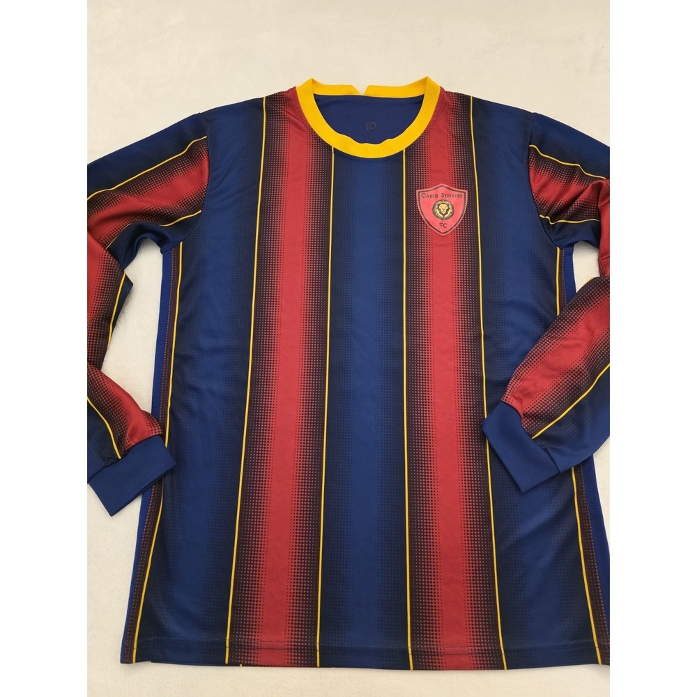Blokecore Carif Strikers Long Sleeve Soccer Jersey Gatfield 3 StriBlue Red Retro